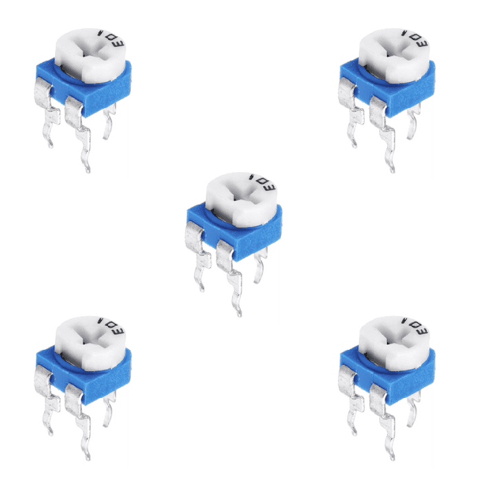 Iotcart 2K Ohm Cermet Potentiometer Pack of 5 - Variable Resistor for PCB Mounting