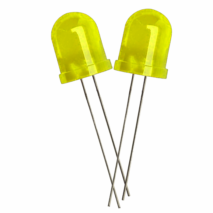 Iotcart 10mm Bright Yellow LED 10pcs Pack - Indicator Lighting for Arduino & Raspberry Pi