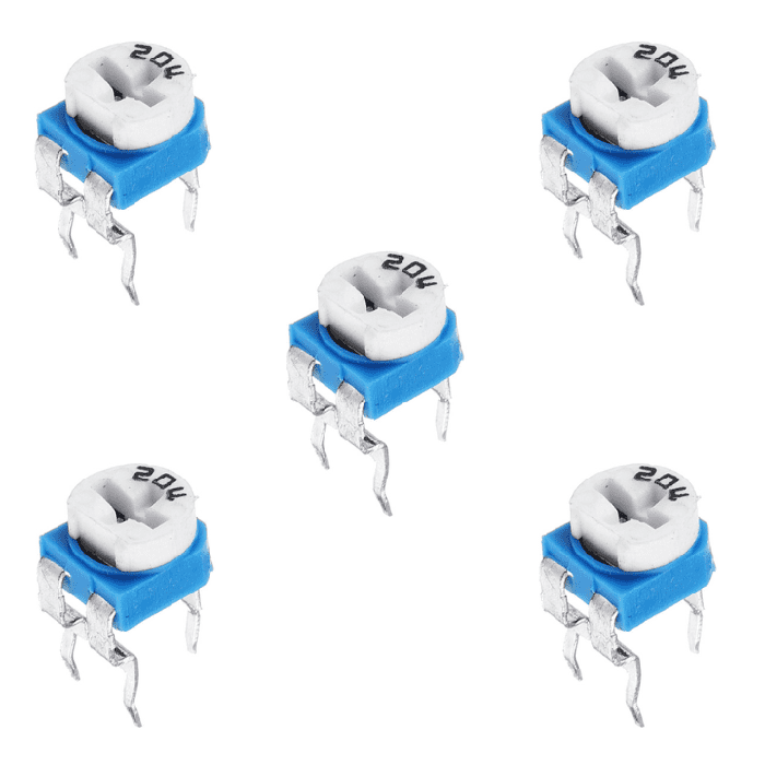 Iotcart 200K Cermet Potentiometer Pack of 5 - Variable Resistor for PCB - Adjustable Voltage Divider