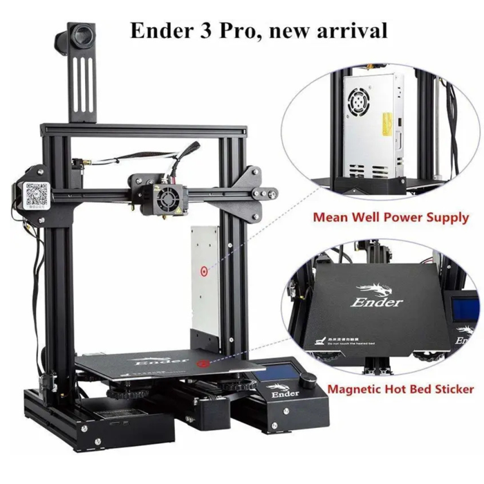 Creality Ender-3 Pro 3D Printer DIY Kit - 220x220x250mm Build Volume - Ideal for Prototyping & Hobbyists