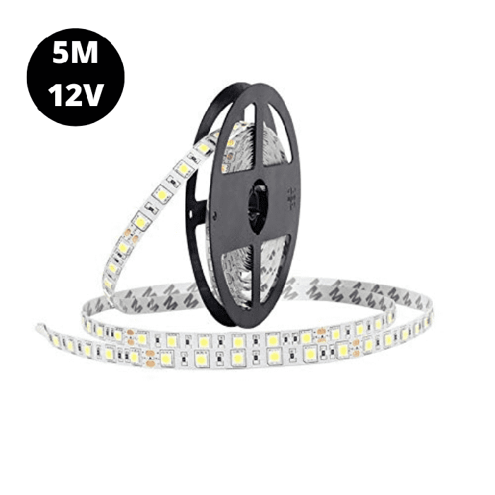 Iotcart SES-P-2509 12V Warm White 5050 SMD LED Strip - 5M Waterproof for Decoration