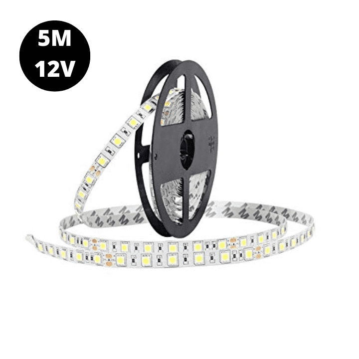 12V Warm White 5050 SMD LED Strip Flexible 5M/Roll Waterproof (5 Meter)