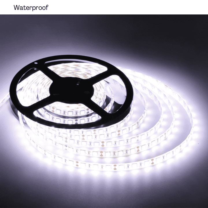 12V Cold White 5050 SMD LED Strip Flexible 5M/Roll Waterproof (5 Meter)
