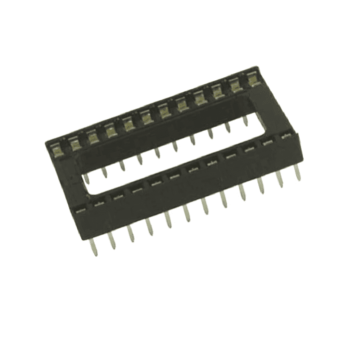 Iotcart 24 Pin Wide IC Base (Pack of 5) - DIP Socket for PCB Mounting