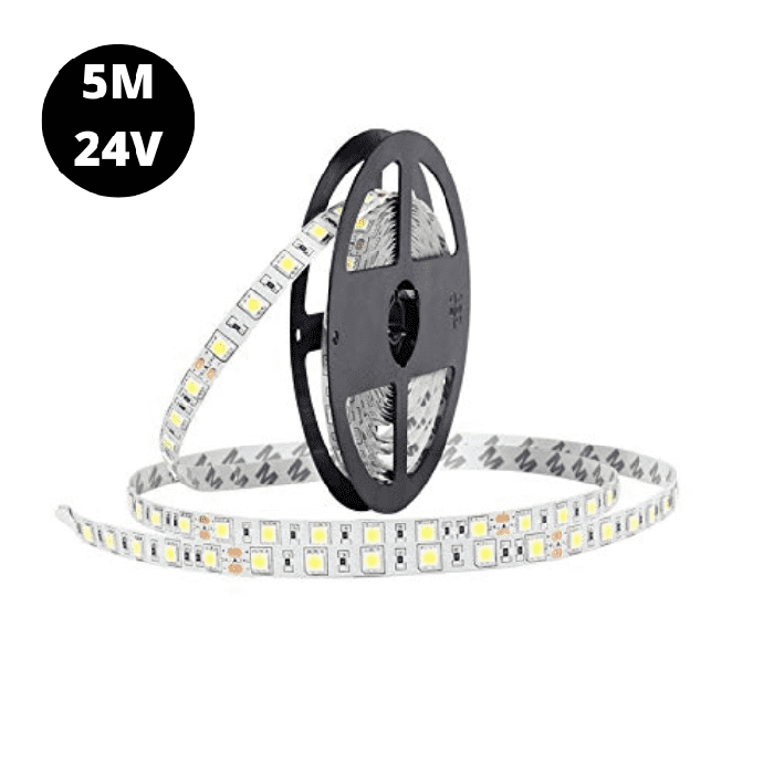 24V Warm White 5050 SMD LED Strip Flexible 5M/Roll NO Waterproof