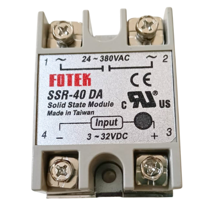 Fofek SSR-40DA 40A DC to AC Solid State Relay - 3-32VDC Input, 24-380VAC Output