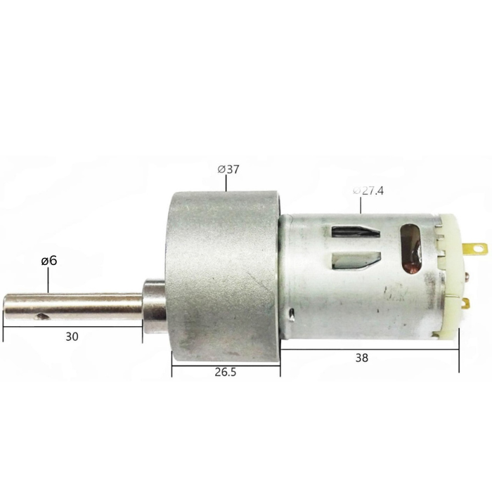 Johnson 12V 30 RPM DC Geared Motor (Grade A) - High Torque Robotics Motor