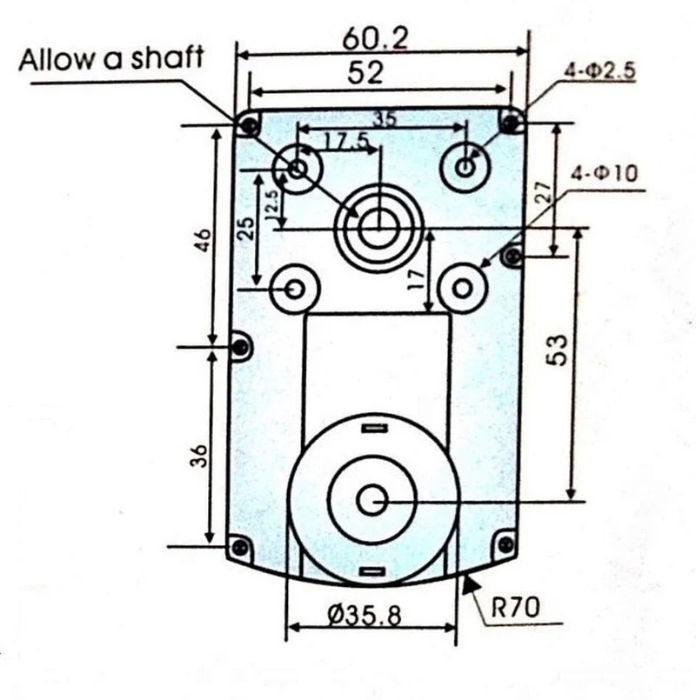 12V 30 RPM DC Rectangle Geared Motor with High Torque