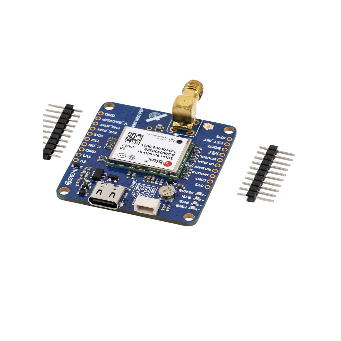 u-blox ZED-F9P Dual-band GNSS RTK SMA Modem - 7Semi