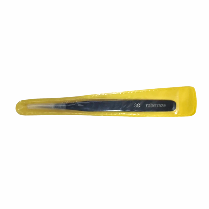 Robocraze Black Epoxy Coated Stainless Steel Tweezer 3C - Precision Electronics Tool