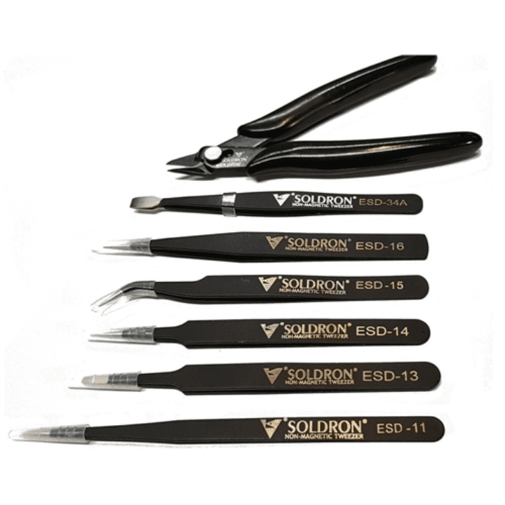 Soldron Tweezer and Cutter Pouch Set