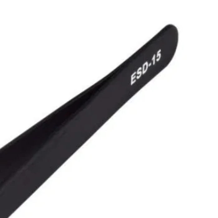 ESD-15 Black Tweezer Cross Tip Anti-Static