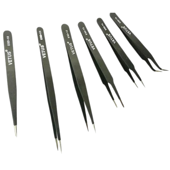 Iotcart SES-P-2823 Anti-Static Tweezers 6pcs Set - Precision Electronics Tool