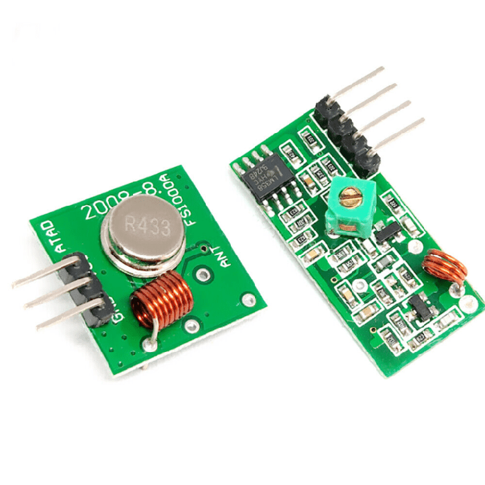 Iotcart 433MHz RF Wireless Transmitter & Receiver Module Pair - Remote Control & Automation