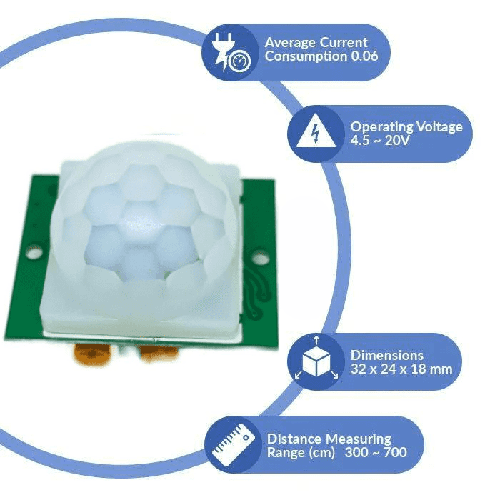 HC-SR501 PIR Motion Sensor + IR Proximity Sensor Module - IoT & Arduino Compatible