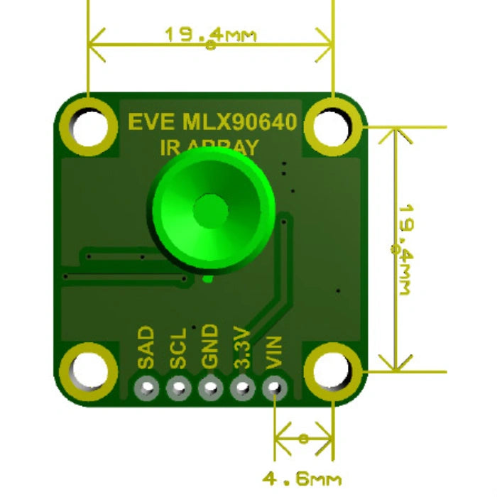 MLX90640 IR Thermal Camera Breakout 110° FOV I2C Interface - 7Semi