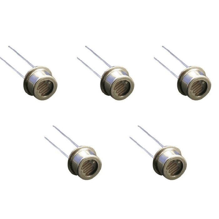 LDR 5mm Metal Housing (Pack of 5) - Photoresistor for Light Sensing Projects