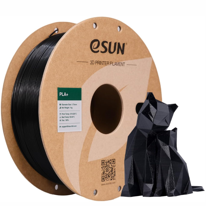 eSUN 1.75mm PLA+ 3D Printing Filament Black Color - 1kg