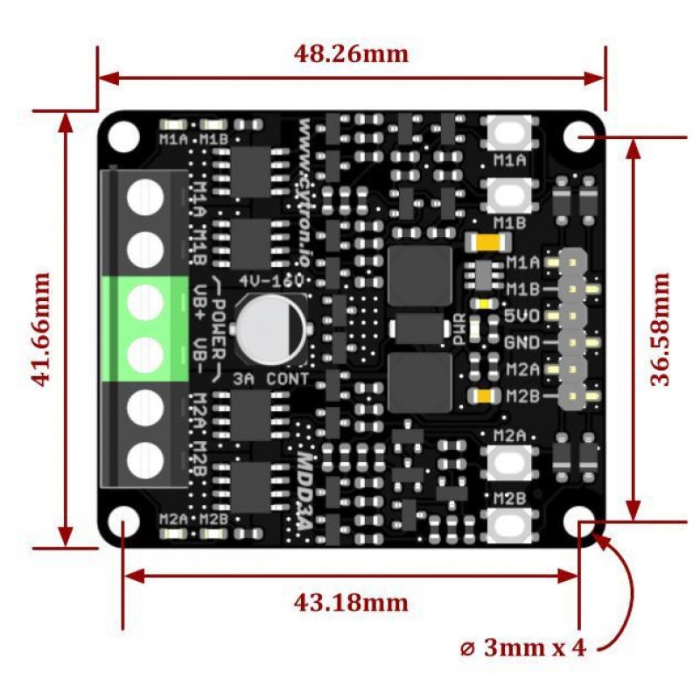 Cytron 3Amp 4V-16V Dual Channel DC Motor Driver