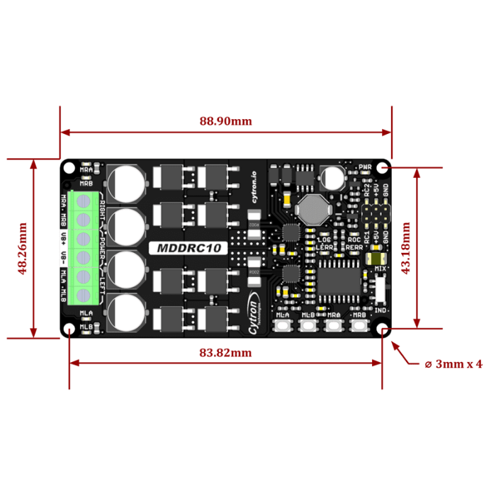 Cytron 10Amp 7V-30V Dual Channel DC Motor Driver for R/C
