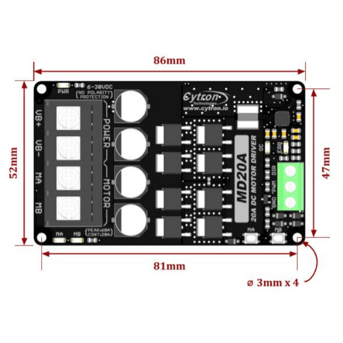 Cytron 20Amp 6V-30V DC Motor Driver