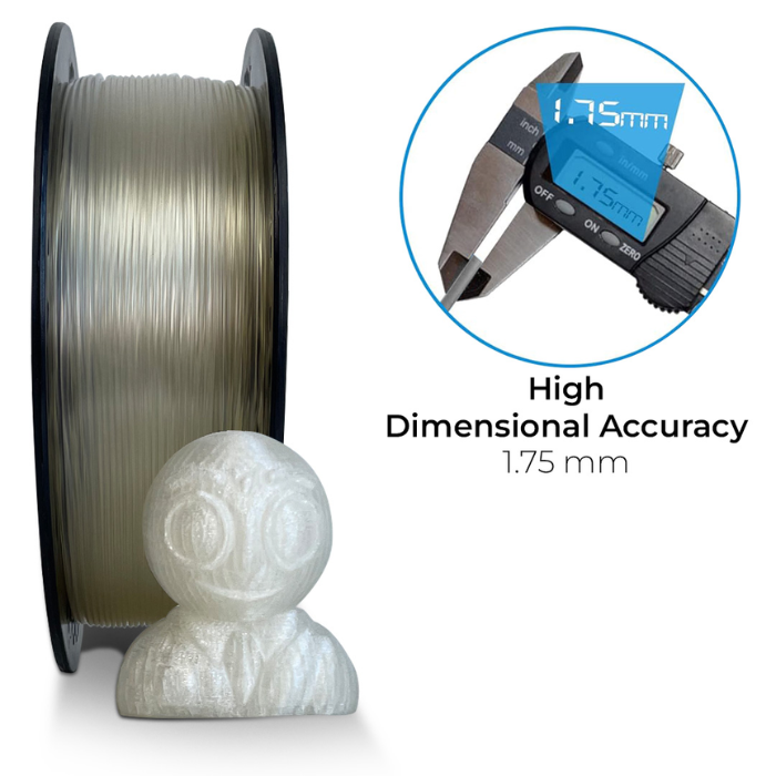 1.75MM Premium HS PLA 3d Printer Filament 1 KG - Clear Glass Colour