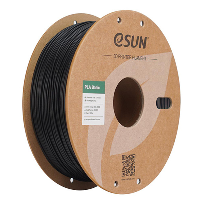eSun PLA-Basic 1.75mm 1kg Black 3D Printing Filament - Ideal for Prototyping