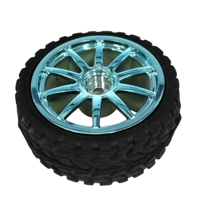 Iotcart SES-P-3076 65mm Rubber Robot Wheel - Smart Car Mobility