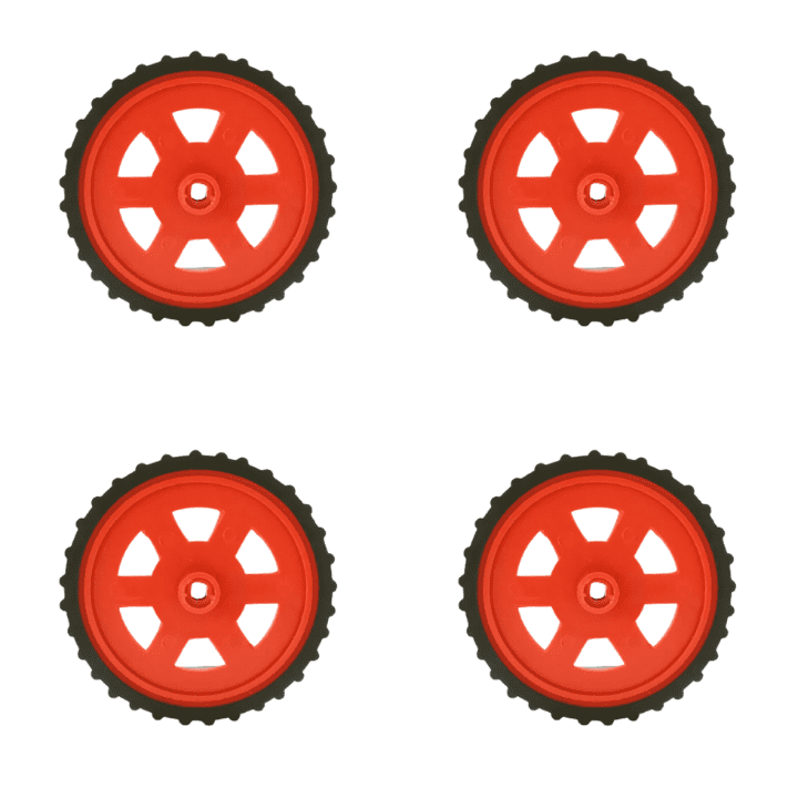 Red BO Motor Wheel - Set of 4 | Robotics Science Project