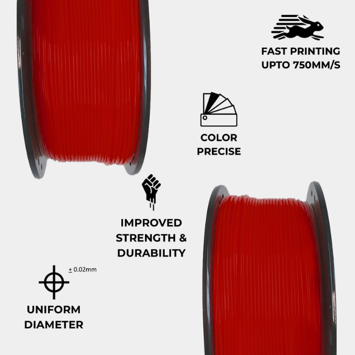 1.75mm Premium HS PLA Filament for 3D Printer (Strawberry Red)