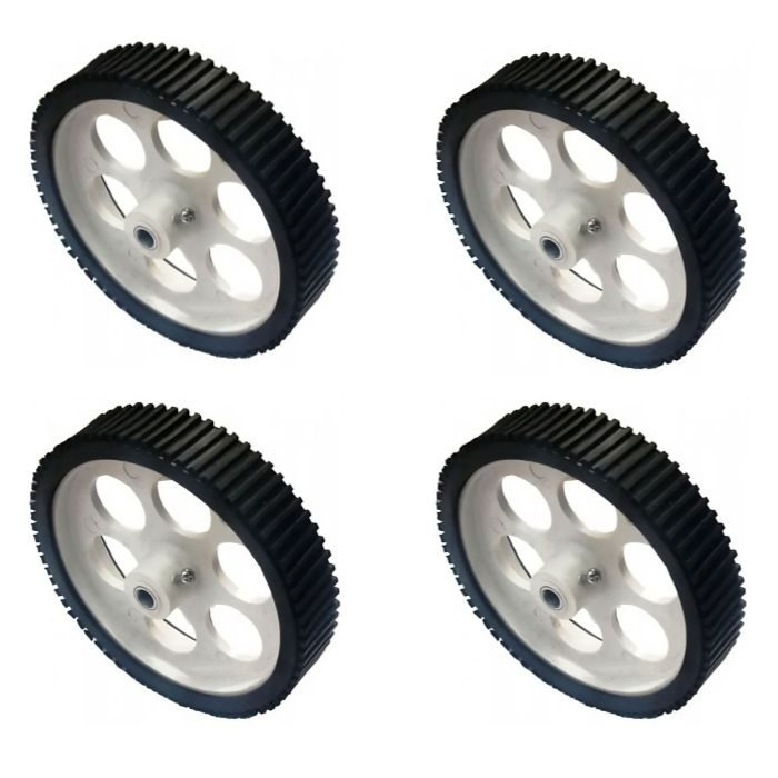 10 X 2 Cm Gear Motor Robot Wheel, Tyres for 6 mm Shaft Geared Dc Motor - 4 Pieces