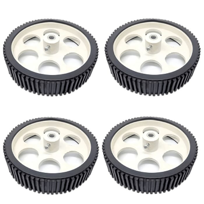 10 X 2 Cm Gear Motor Robot Wheel, Tyres for 6 mm Shaft Geared Dc Motor - 4 Pieces