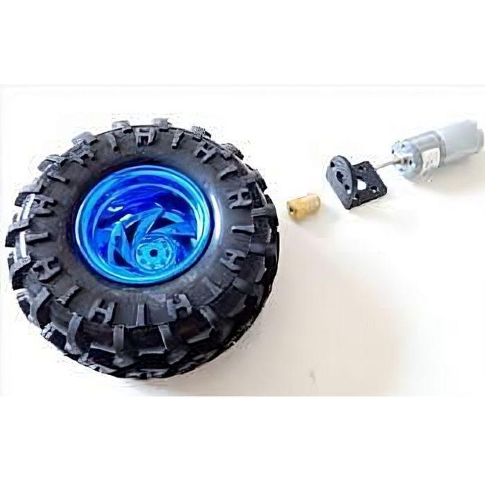 Iotcart 125mm Wheel Black-Blue 6mm Coupling Robot Wheel for Arduino & Raspberry Pi Projects