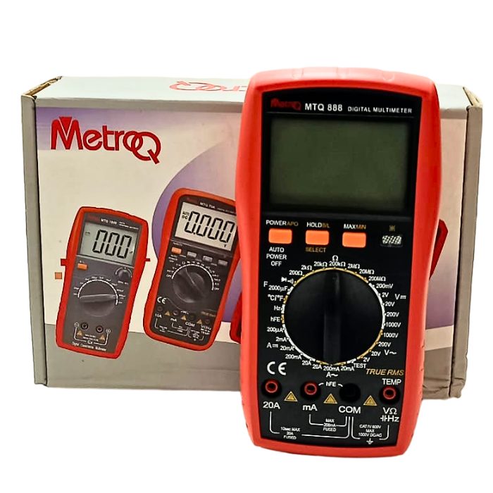 MetroQ MTQ-888 1999 Count Digital Multimeter - AC/DC Voltage, Current, Resistance & Temperature Measurement