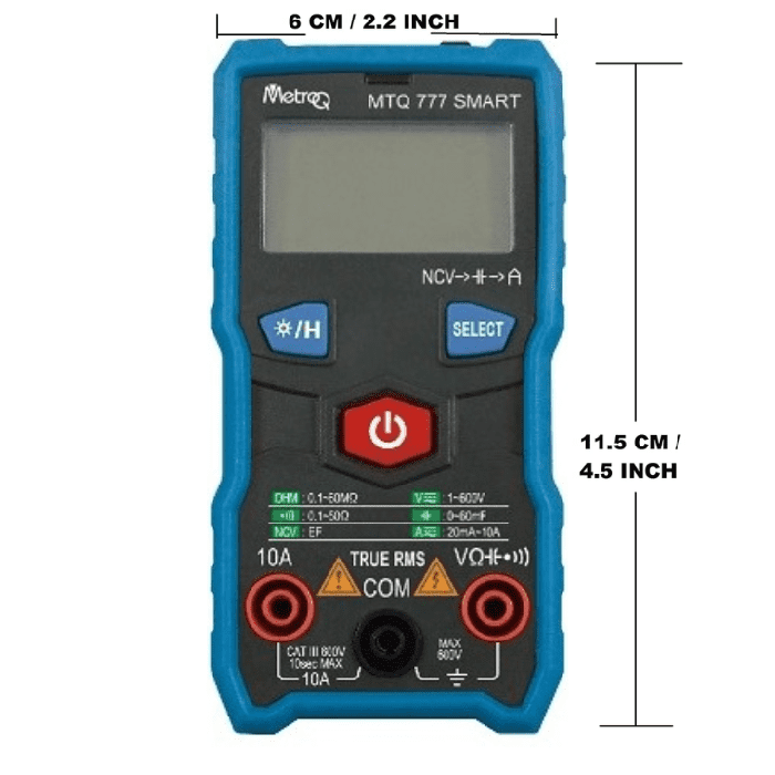 MetroQ MTQ 777 Smart Multimeter with NCV & Auto-Ranging - Buy Online in India