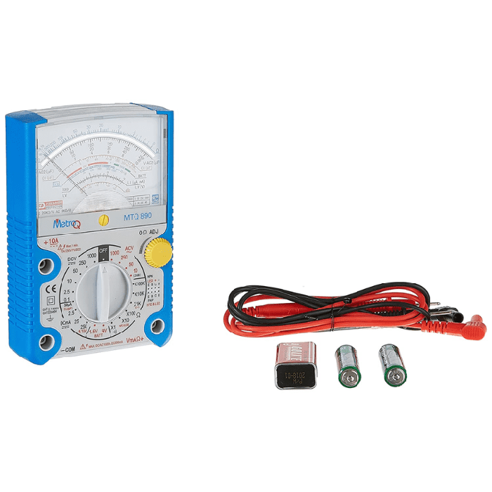 MetroQ MTQ-890 KPH BPT609 Analog Multimeter - 1000V AC/DC, 10A, 20MΩ - Electronics Testing Tool