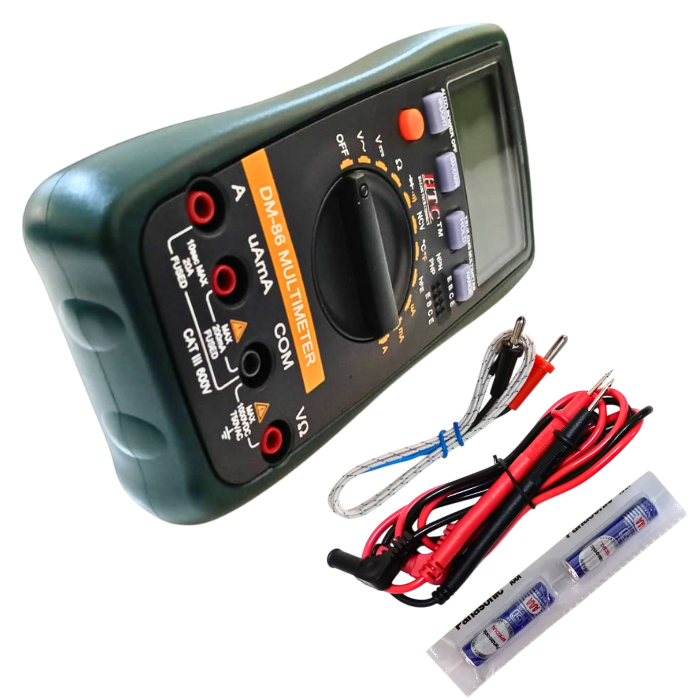 HTC DM-86 Digital Multimeter 2000 Counts - Accurate Voltage, Current, Resistance Measurement