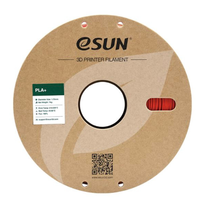 eSun PLA+ 1.75mm 1kg Red 3D Printer Filament - High-Strength Prototyping