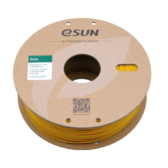 eSun 1.75mm PLA+ 3D Printing Filament 1kg Yellow - High Strength Filament for Printers