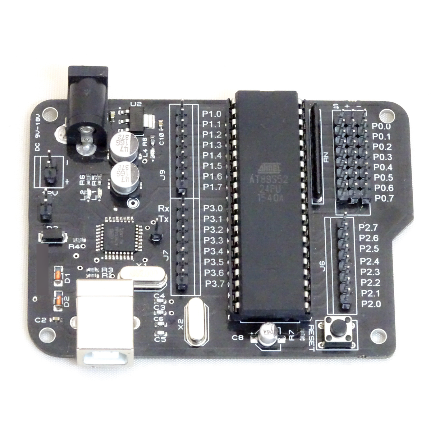SmartElex Aryabhatta 8051 Microcontroller AT89S52 Development Board with Integrated USB Programmer