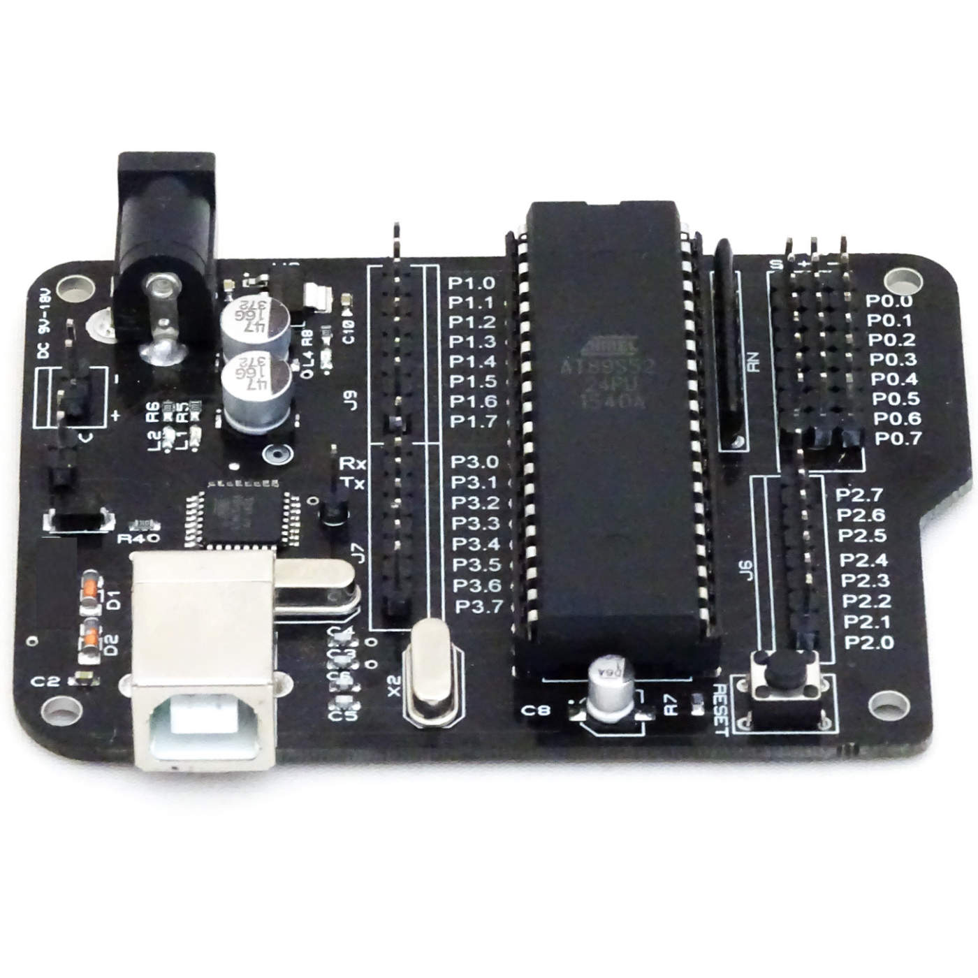 SmartElex Aryabhatta 8051 Microcontroller AT89S52 Development Board with Integrated USB Programmer