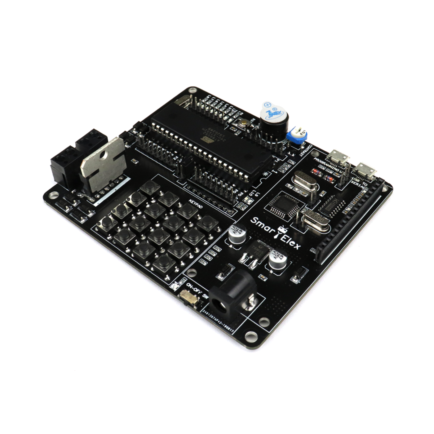SmartElex AT89S52 Microcontroller Development Board – 40-Pin DIP MCU with L298P Motor Driver
