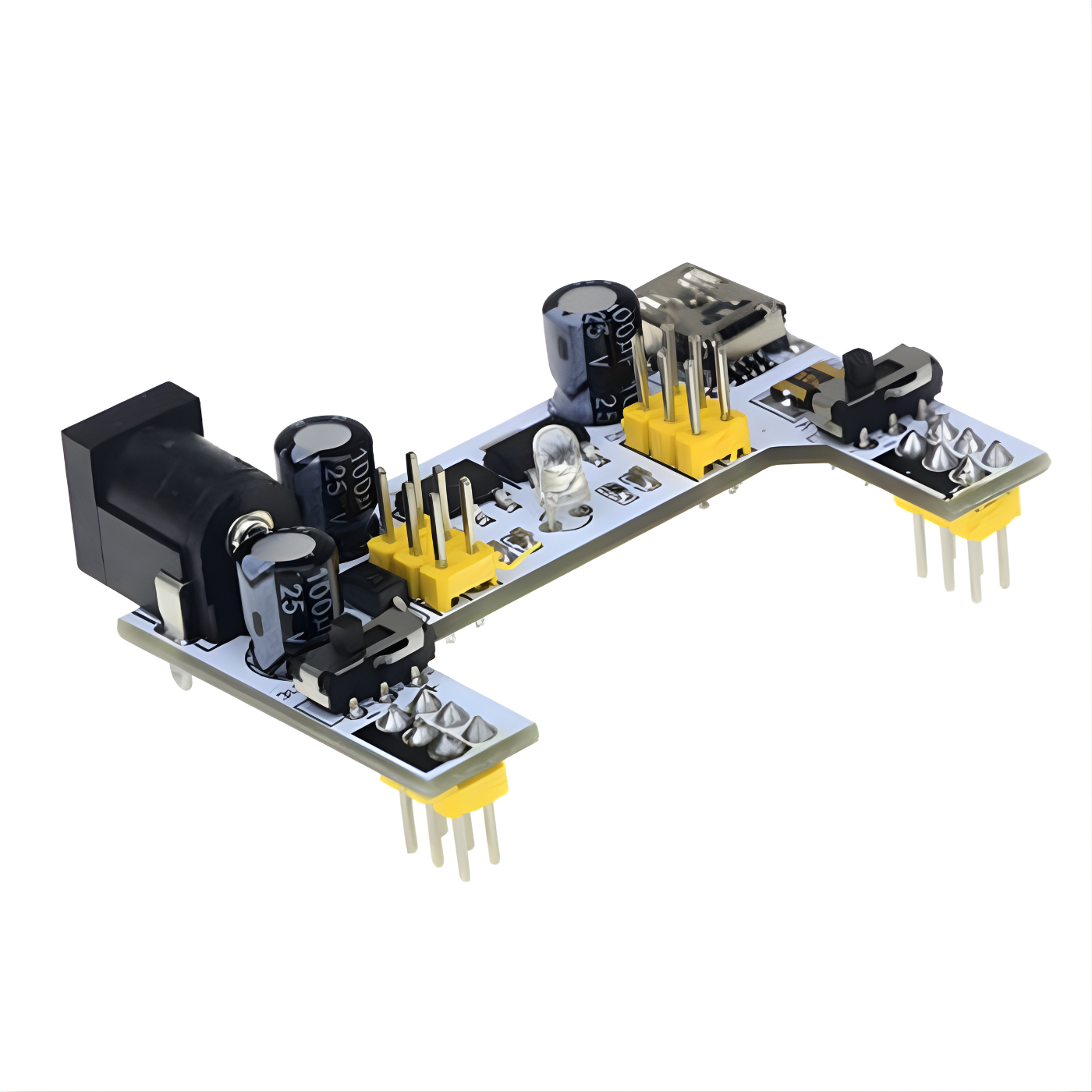 Breadboard Power Supply Module – Micro USB & DC 7–12V Dual Channel