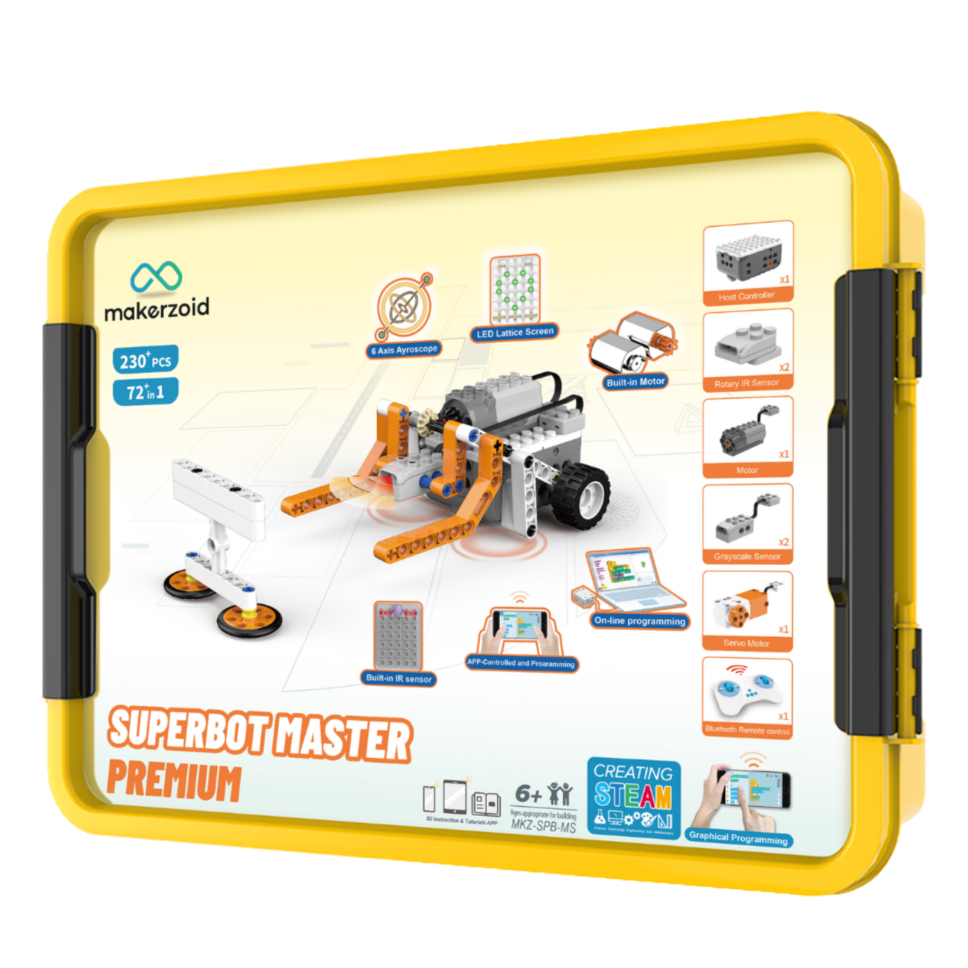 Makerzoid STEAM Super Bot Master Premium Educational Coding Robot Kit with Scratch 3.0 Block Coding