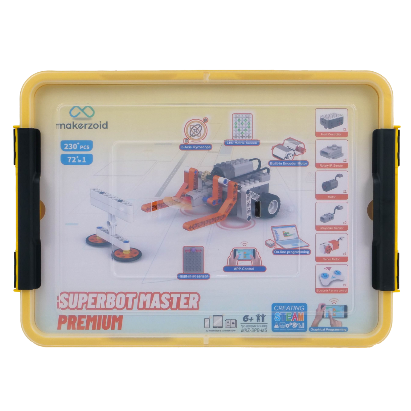 Makerzoid STEAM Super Bot Master Premium Educational Coding Robot Kit with Scratch 3.0 Block Coding