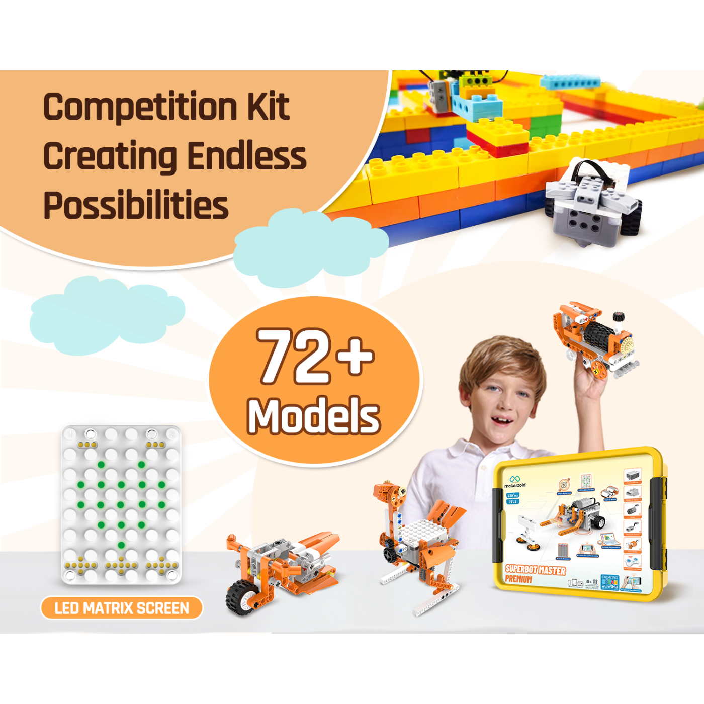 Makerzoid STEAM Super Bot Master Premium Educational Coding Robot Kit with Scratch 3.0 Block Coding