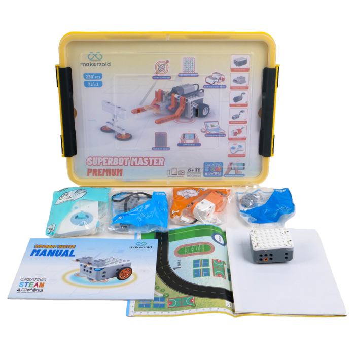 Makerzoid SES-P-3288 STEAM Super Bot Master Premium Coding Robot Kit - Educational Robotics for Kids & STEM Learning