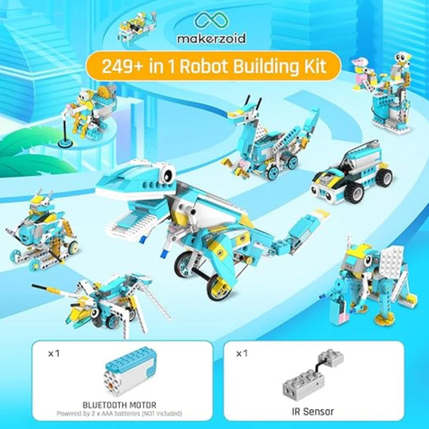 Makerzoid 200-in-1 RC Scratch Junior Coding Smart Robot Toy - Educational Robotics Kits for Kids