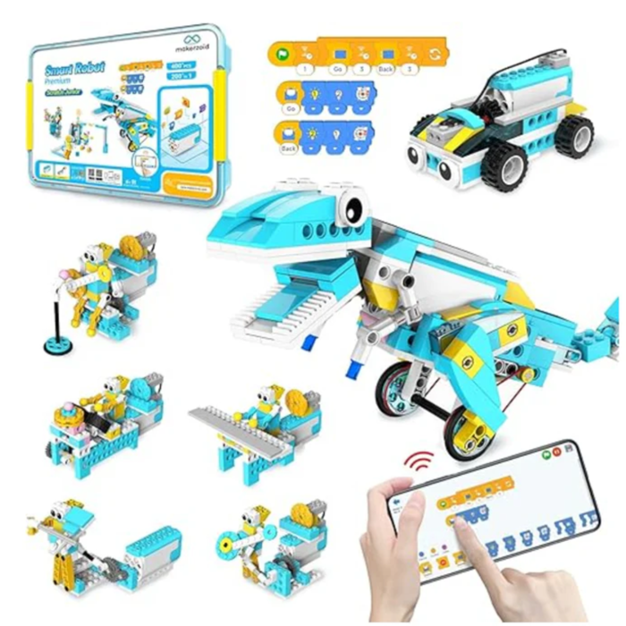 Makerzoid 200-in-1 RC Scratch Jr Coding Robot Kit - STEM Educational Toy for Kids