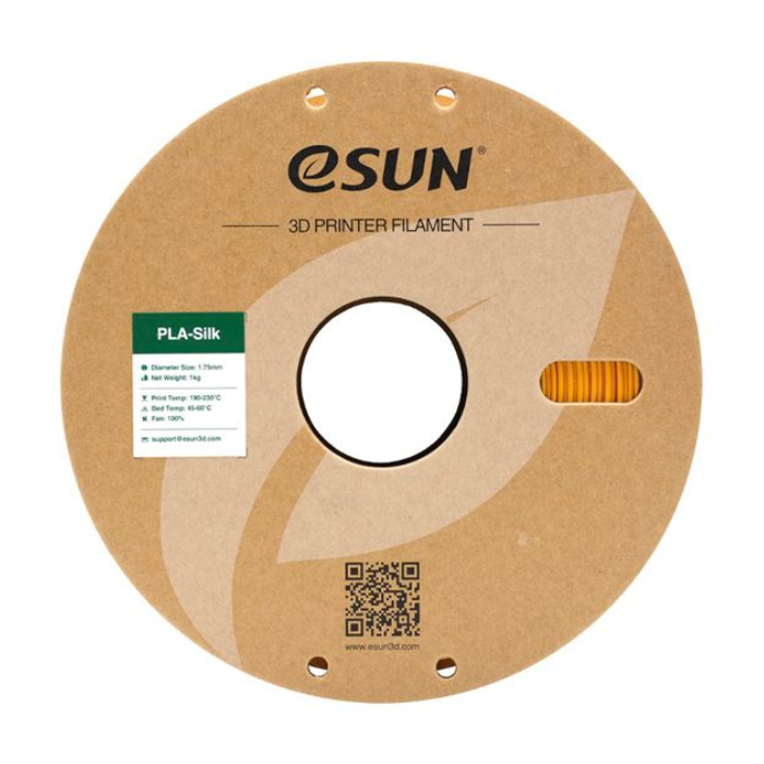 eSun PLA-Silk 1.75mm Filament 1kg Yellow - Premium 3D Printing Filament for Glossy Models